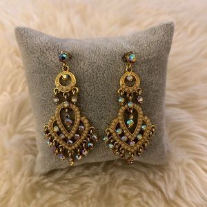 Sorrelli gold Swarovski crystal chandelier earrings